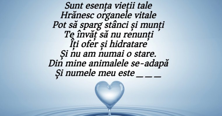 Ghicitoare despre apă