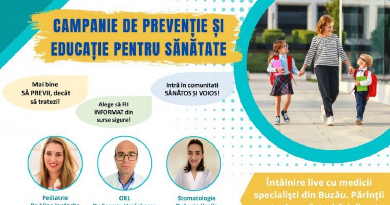 Prevenție pentru sănătate. Fundația Comunitară Buzău organizează un eveniment live pentru tine și familia ta