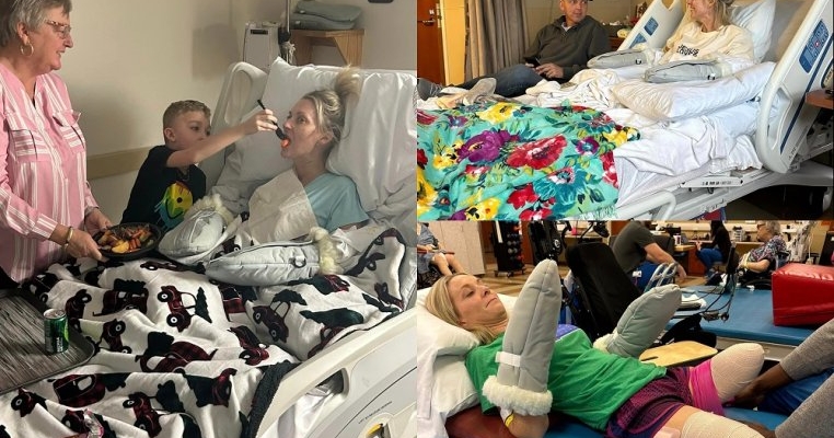 O mamă a doi copii își pierde ambele brațe și ambele picioare în urma unei infecții la rinichi dar spune că este fericita ca trăiește
