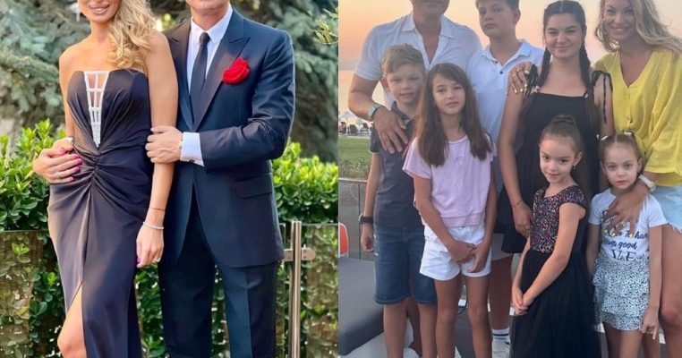Cristi Borcea alături de toți cei 9 copii și Valentina Pelinel într-o imagine perfectă de familie