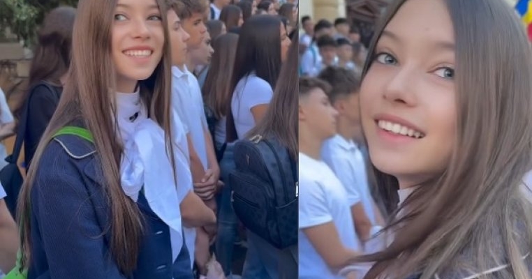 Ce frumoasă a fost fiica Iuliei Albu în prima zi de liceu. Mama și tatăl ei au făcut pace de dragul ei, în prima zi de școală