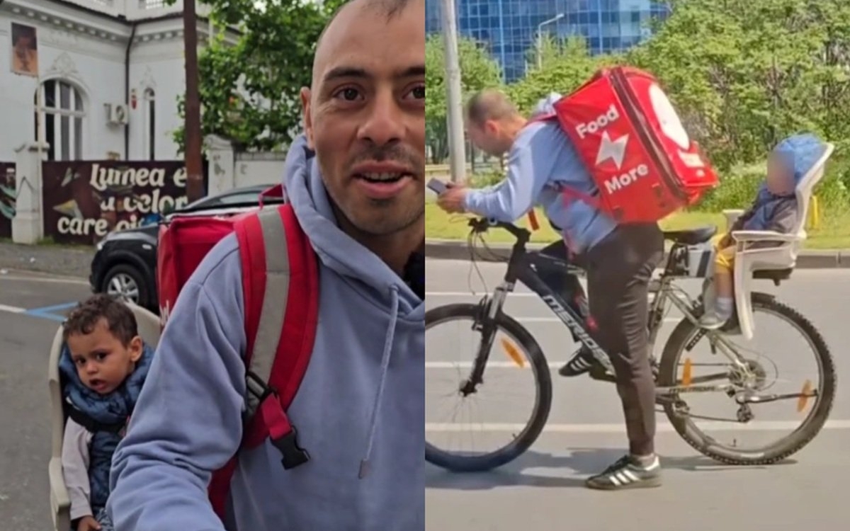 Tăticul livrator care a uimit o țară întreagă. Povestea bărbatului care pedalează pentru familia lui