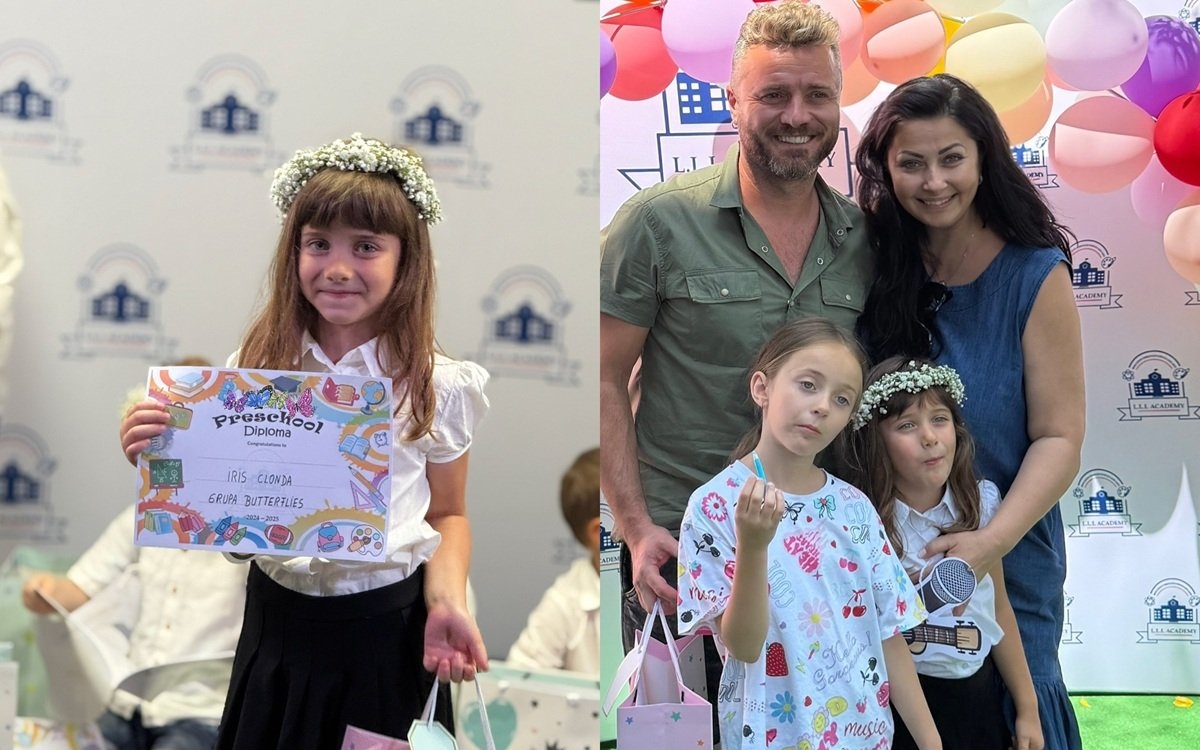 Emoții uriașe pentru Gabriela Cristea. Iris, fiica ei cea mică a terminat grădinița. „Am plâns de a sărit cămașa de pe mine