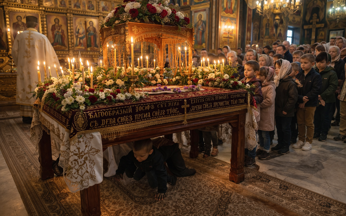 Tradiții în Vinerea Mare. De ce este bine să treci copilul pe sub masă