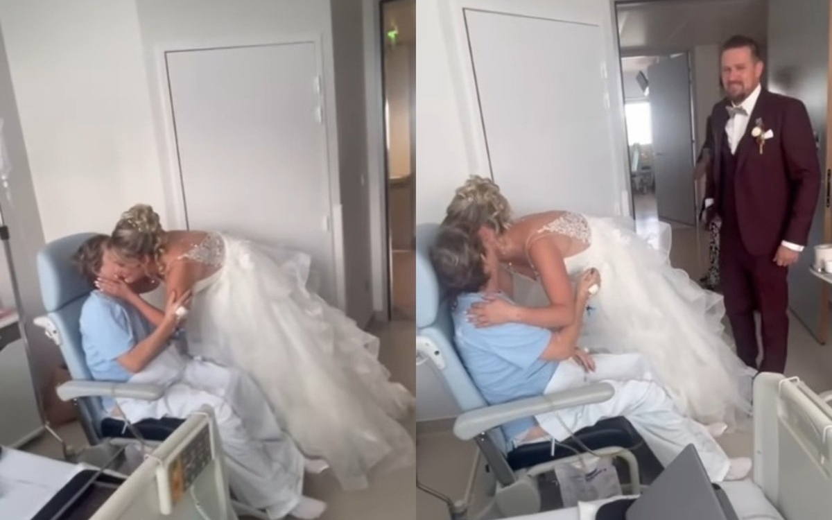 Mama e tot mamă! O mireasă a călătorit 2 ore în rochie albă pentru a-i face o surpriză mamei sale internată în spital