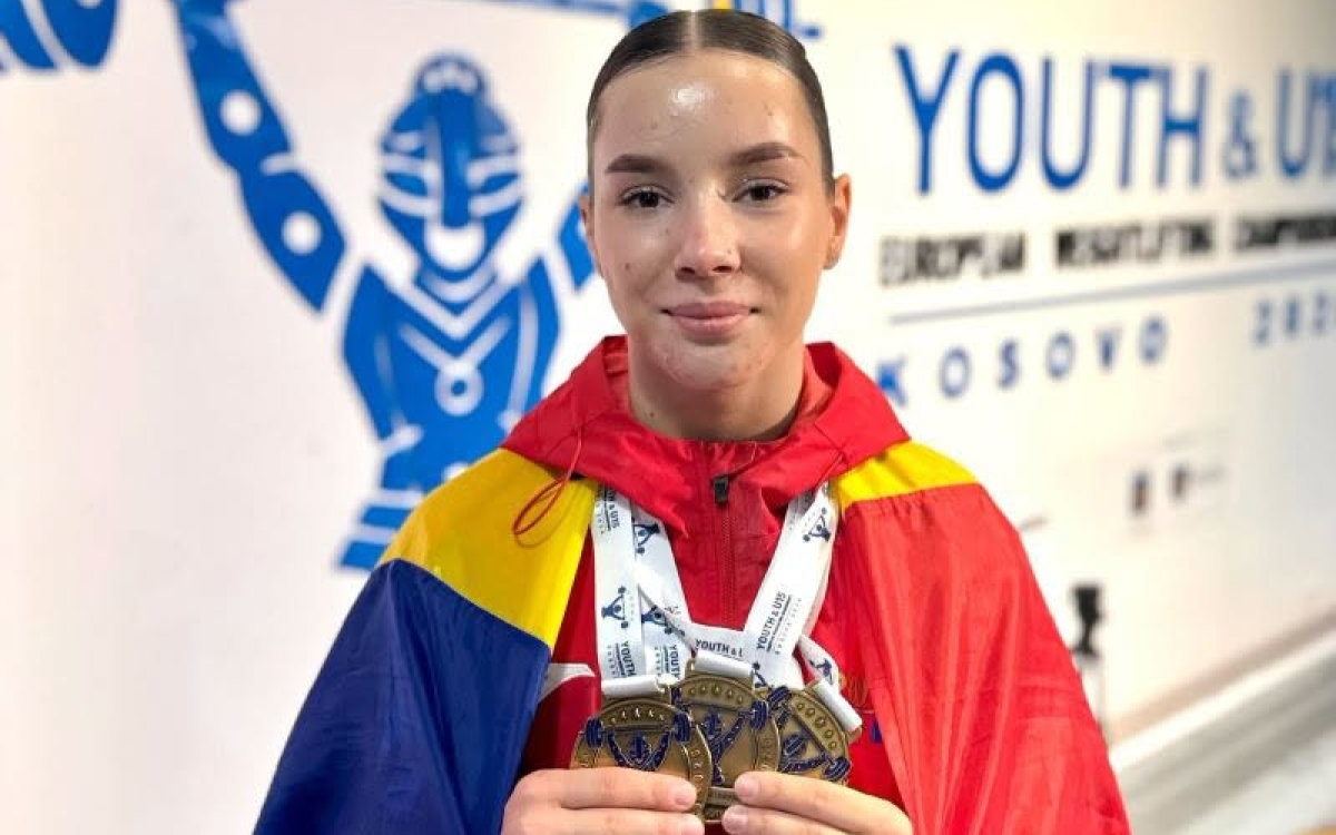 Alexia Șipoș, campioană la numai 17 ani. A adus acasă 3 medalii de aur la Europenele de haltere