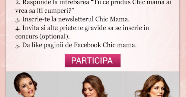 Castiga unul dintre cele 4 vouchere de 100 de lei, pentru haine de gravide, oferite de Chic Mama!
