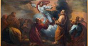 Pictură în biserica Saint Walburga din Bruges cu Înălțarea Domnului - pictor necunoscut