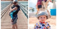 Este foarte încântată că fiul ei cel mic se bucură de ceea ce descoperă în vacanță