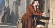 Henry Nelson O’Neil, O mamă care își abandonează copilul la Spitalul Foundling în Paris, 1855