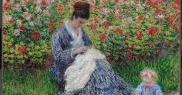 Claude Monet, Camille Monet și un Copil în grădina artistului din Argenteuil-1875
