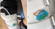 „Tocmai mi-am pierdut piciorul în urma unui accident de motocicletă. Acesta este sticker-ul pe care fiul meu l-a ales pentru a-mi decora orteza”