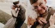 Ca și cum ar fi fost o mașină a timpului, rochia de mireasă a soției i-a adus mirelui multe amintiri fericite