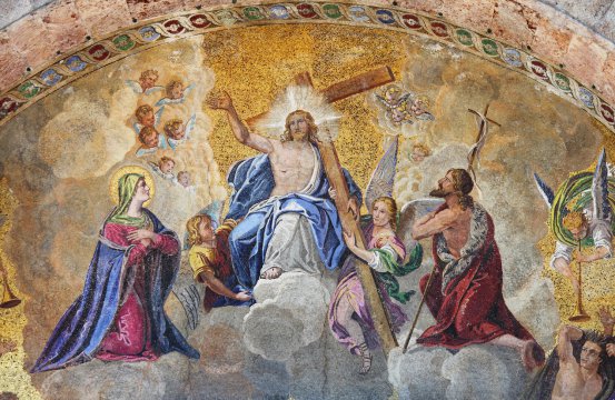 Frescă a Înălțării Domnului în Basilica Sfântul Marc din Veneția, Italia