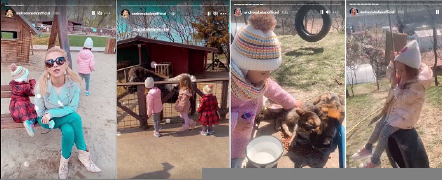 Andreea Bălan și-a dus fetițele la „Ferma Animalelor”