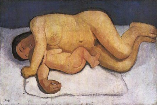 Paula Modersohn-Becker, Mamă culcată și copil, 1906