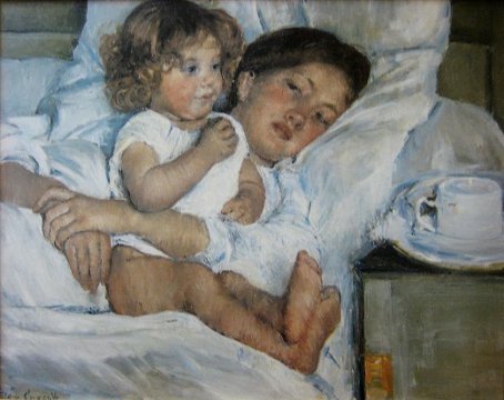 Mary Cassatt, Mic-dejun în pat, 1897