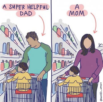 „Tatăl care ajută” vs. „Pur și simplu mama”