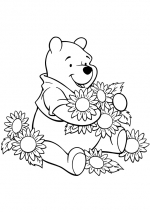 Winnie printre flori