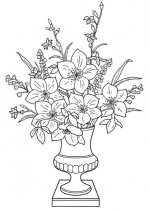 Desene De Colorat Vaza Cu Flori Qbebe Planse Si Imagini De Colorat