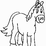 Desene de colorat cu cai