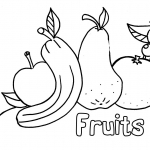Plansa de colorat pentru copii Fructe