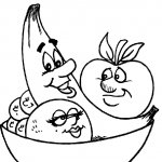 Plansa de colorat pentru copii Fructe in bol
