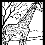 Planse de colorat - girafe