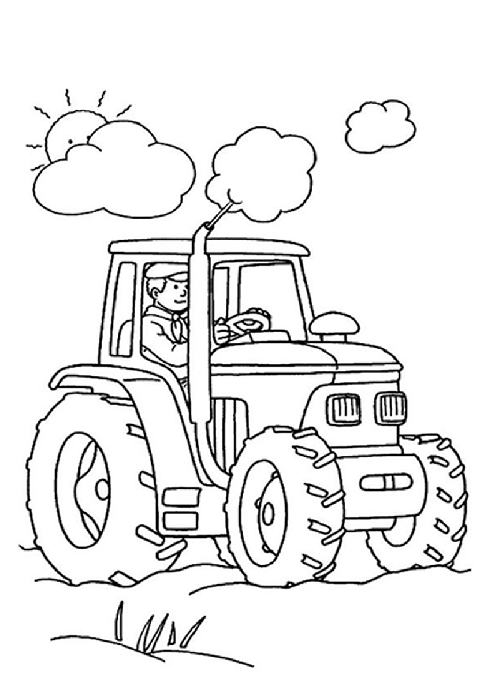 Plansa colorat tractor