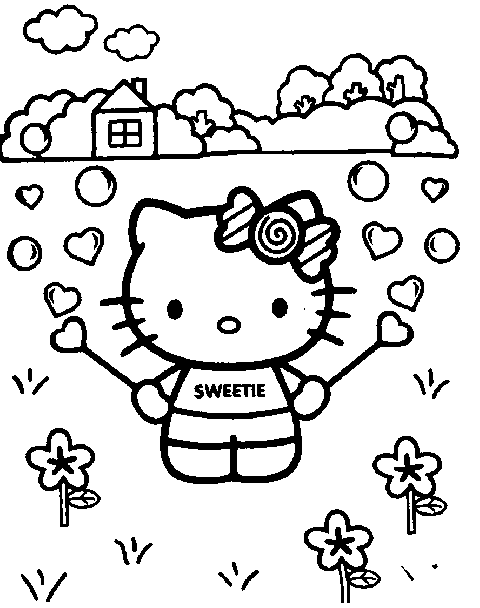 Hello Kitty Plansa De Colorat Desene De Colorat