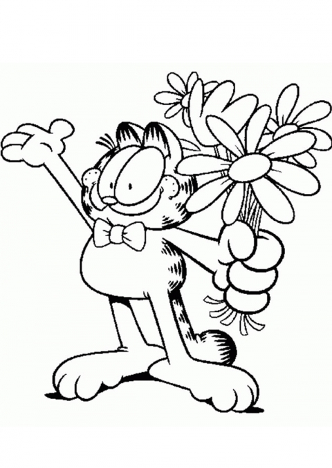 Garfield cu flori