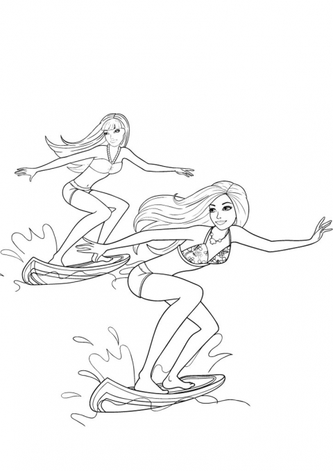 Barbie si prietena la surf