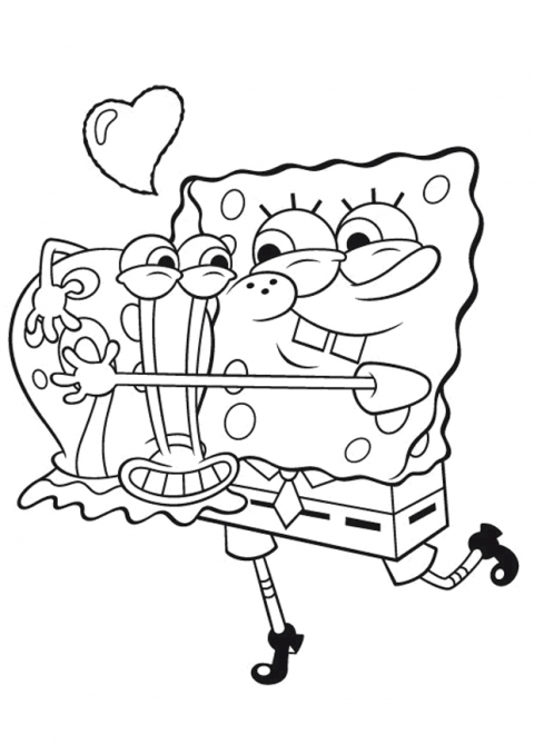 Spongebob Si Garry 2 Desene De Colorat