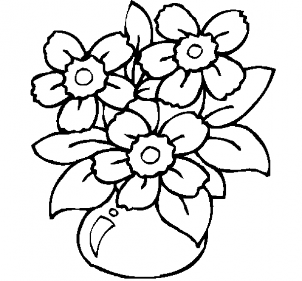 Desene De Colorat Vaza Cu Flori