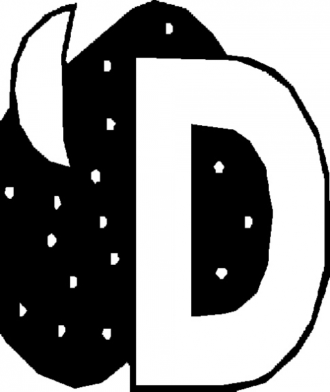 Desen de colorat litera D