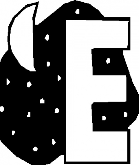Desen de colorat litera E