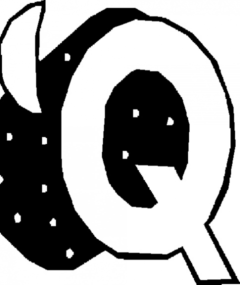 Desen de colorat litera Q