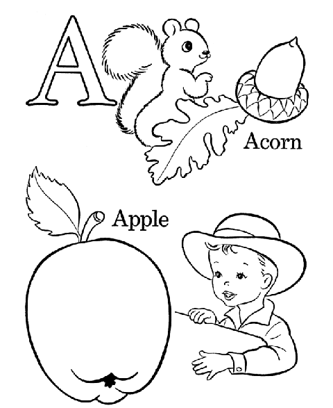 Alfabet de colorat pentru copii litera A