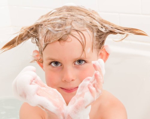 washing hair