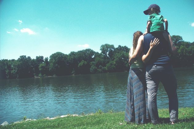 familie in natura