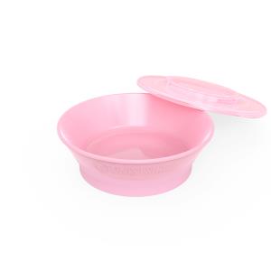 Twistshake - Bol cu capac 6luni+ Pastel Pink