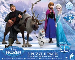 Set 3 jocuri Frozen - Puzzle 3D - 248 de piese