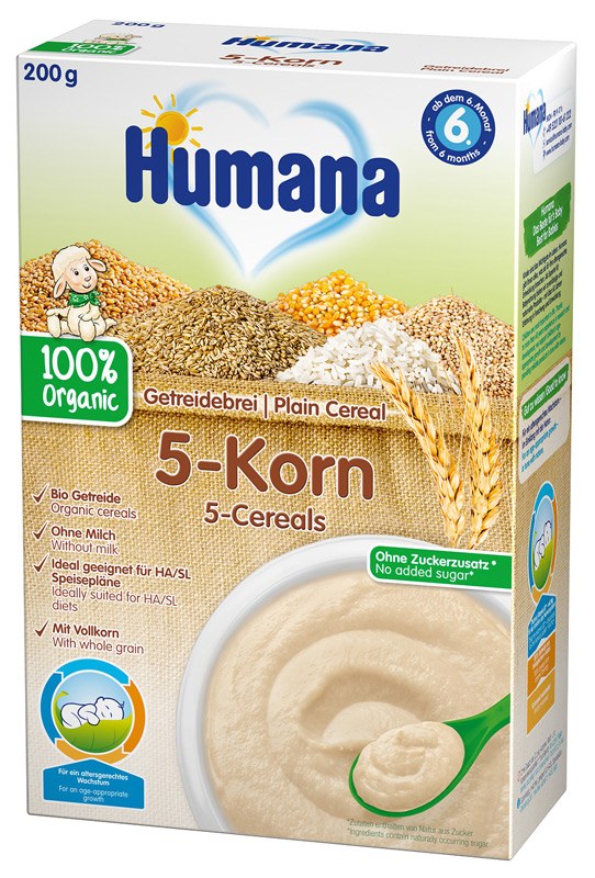 Humana organic 5 cereale fara lapte