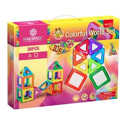 Joc Magnetic Educativ de Constructie 3D - 36 piese