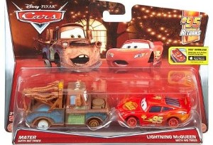 Set de masinute Fulger McQueen si Bucsa fara cauciucuri Cars