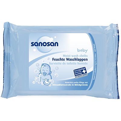 Servetele umede Sanosan Moist Wash Cloths