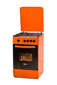 Aragaz LDK 5060 ECAI ORANGE LPG RMV, 4 Arzatoare, Siguranta, Cuptor electric, Aprindere, Iluminare, Capac metalic, Portocaliu