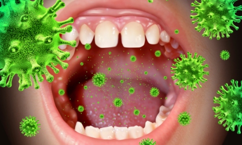 gura-unui-copil-din-care-ies-bacterii-verzi