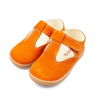 Sandalute piele naturala copii Opink colectia Fluffy culoare oranj