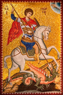 mozaic-reprezentandu-l-pe-Sfantul-Gheorghe-cu-balaurul